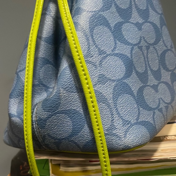 Coach Blue and Green Satchel - Picture 7 of 9